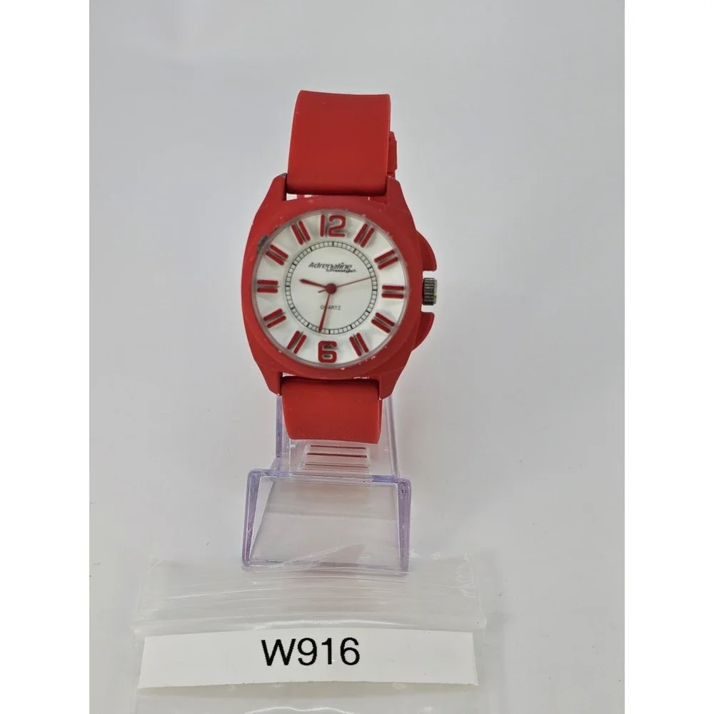 Freestyle Adrenaline Men Watch 40MM White Dial Red Plastic Bands‎ New Battery